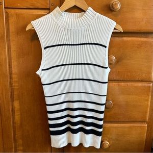 Venezia White & Black Striped Sleeveless Sweater | Lane Bryant Size 18/20 NWT